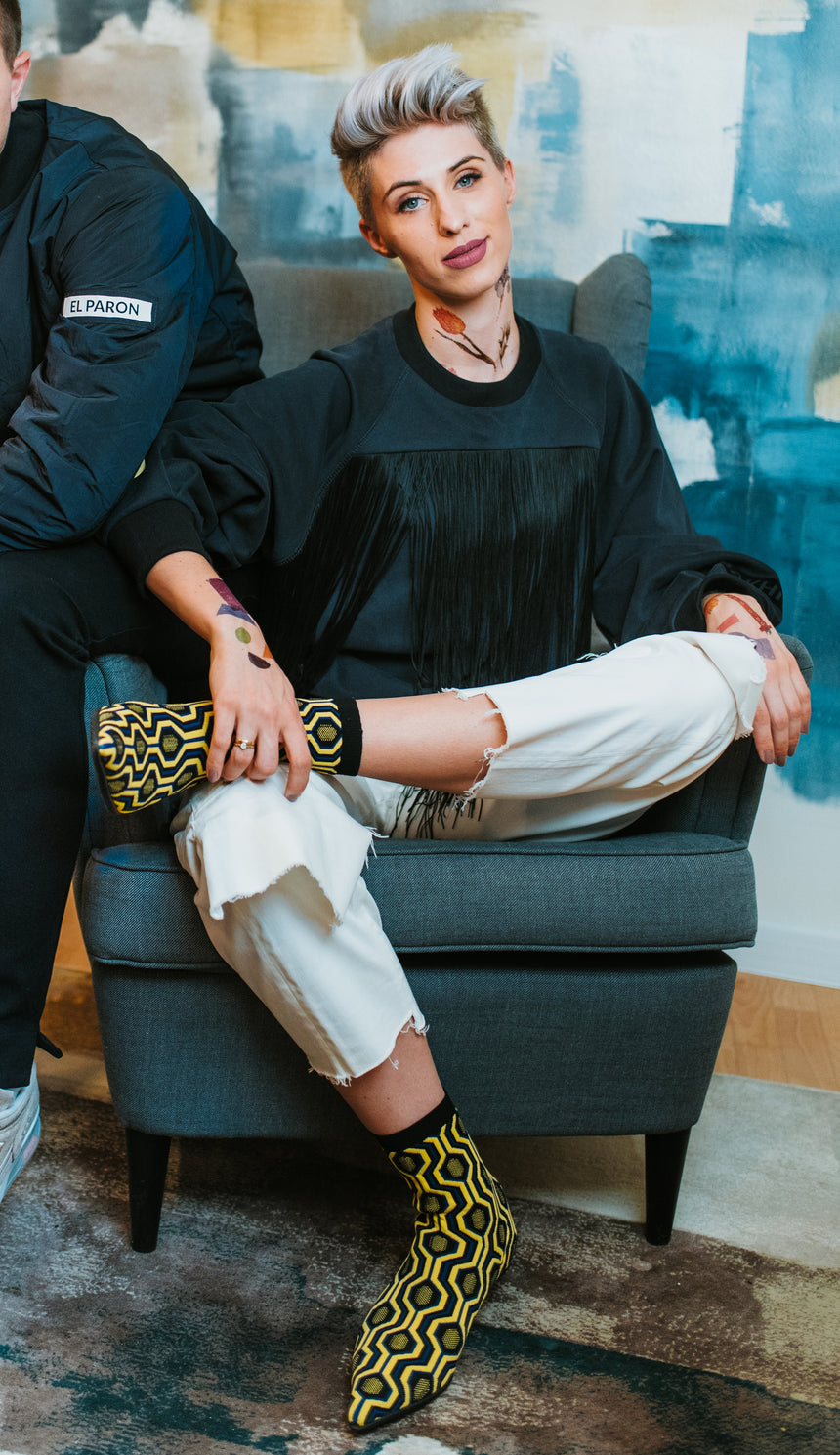 SILK FRINGE SWEATSHIRT