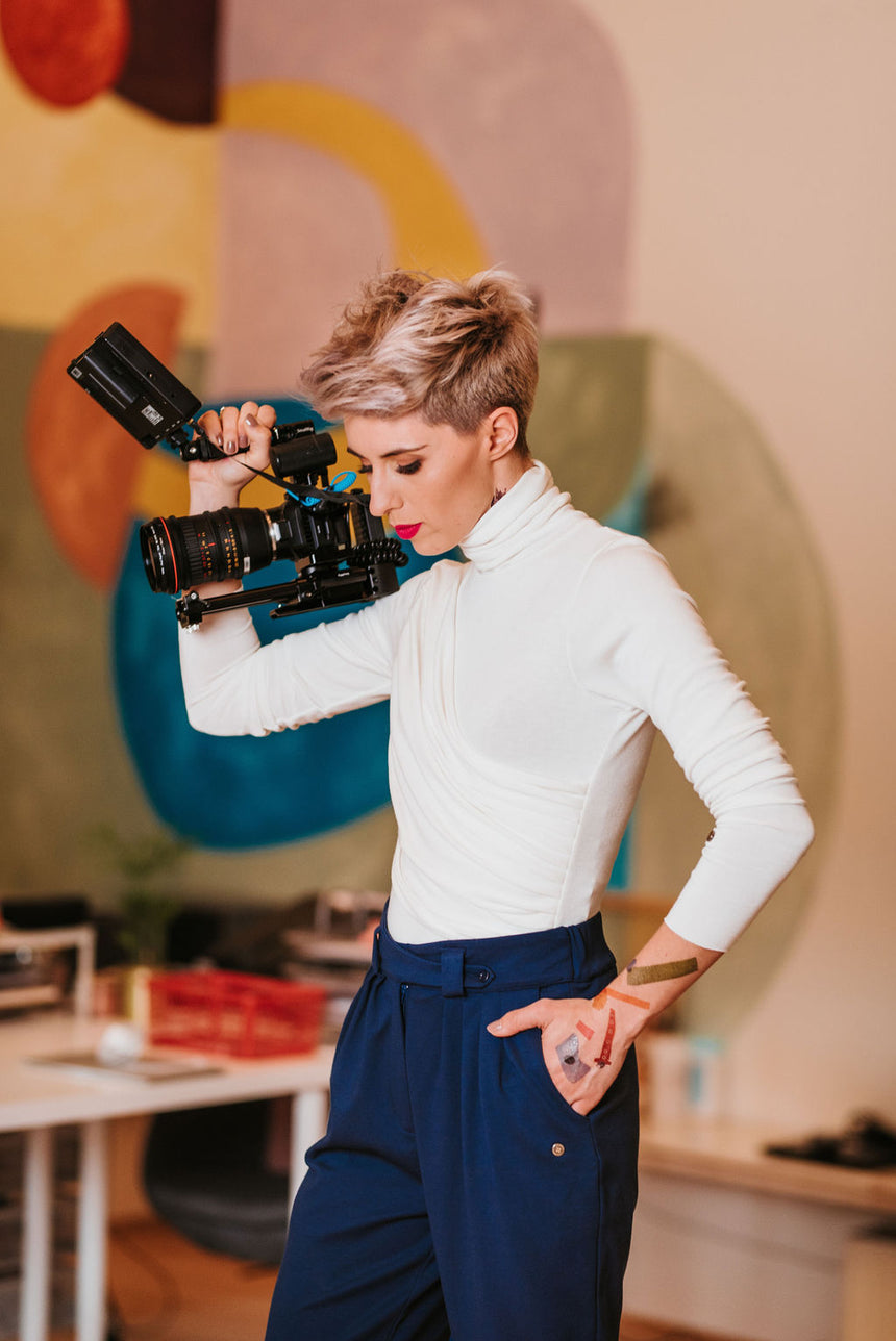 ESTATE BLUE PLEATED TROUSERS