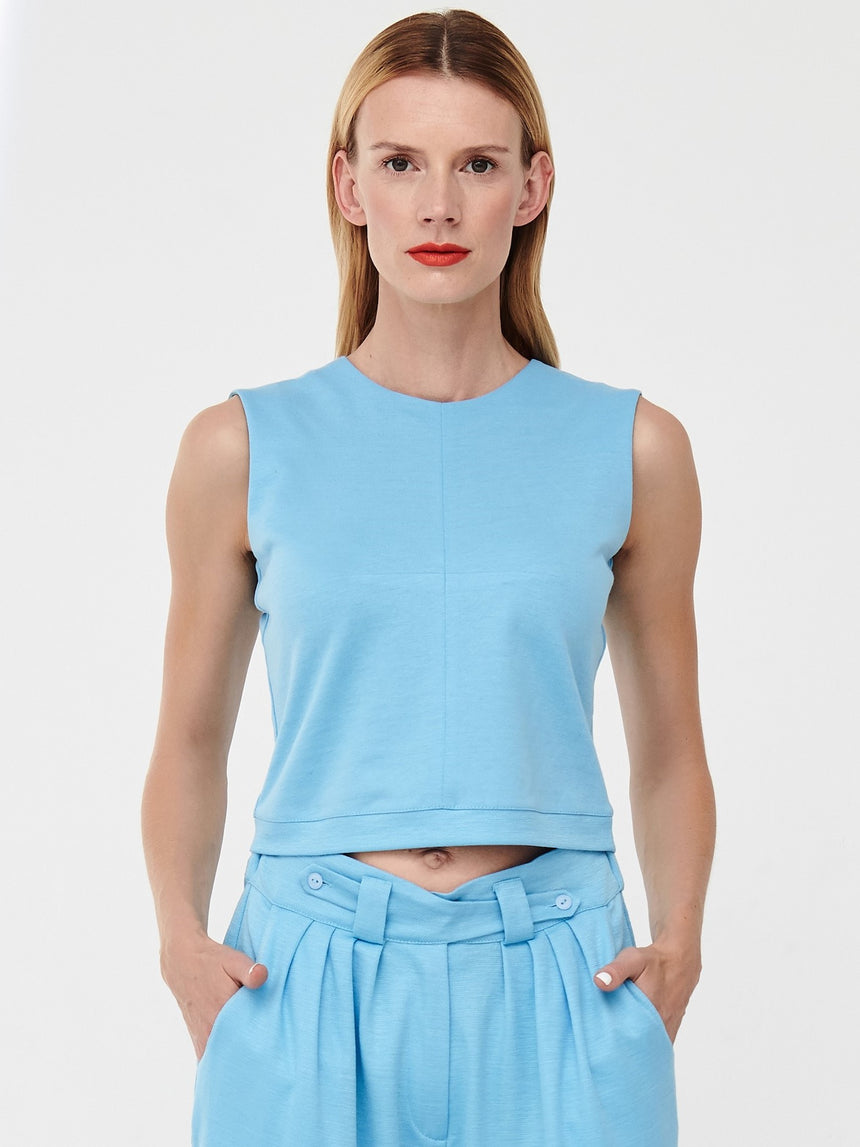 HEAVEN BLUE RAMIE TOP - LIMITED