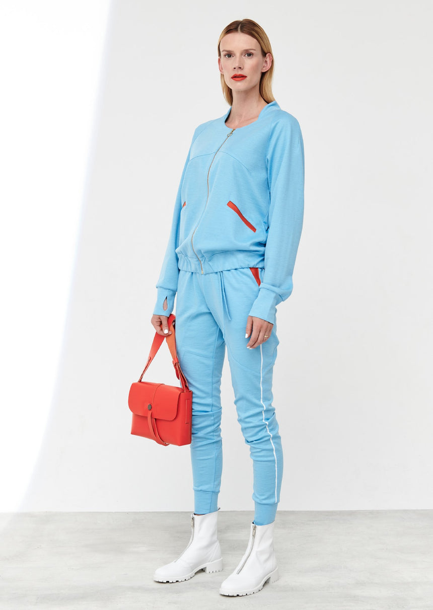 HEAVEN BLUE RAMIE CUT TROUSERS - LIMITED