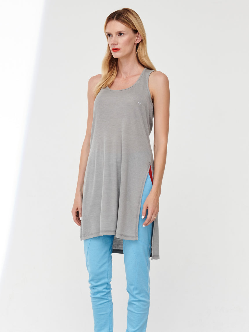 GREAT GREY SILK TANK TOP