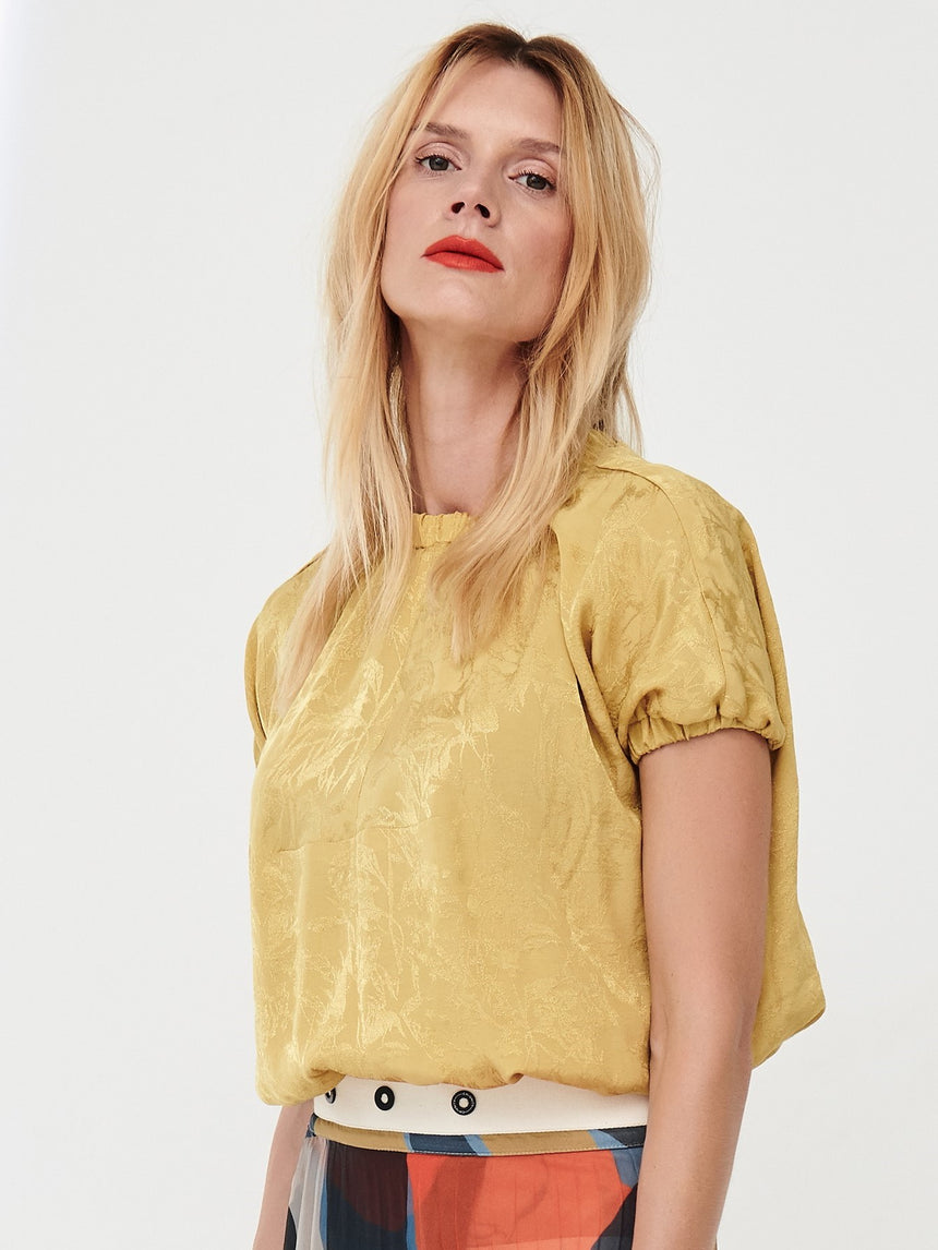 GOLD JACQUARD BLOUSE