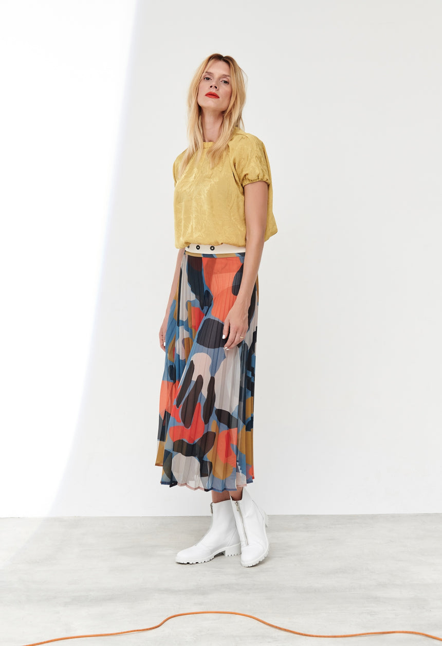 GOLD JACQUARD BLOUSE
