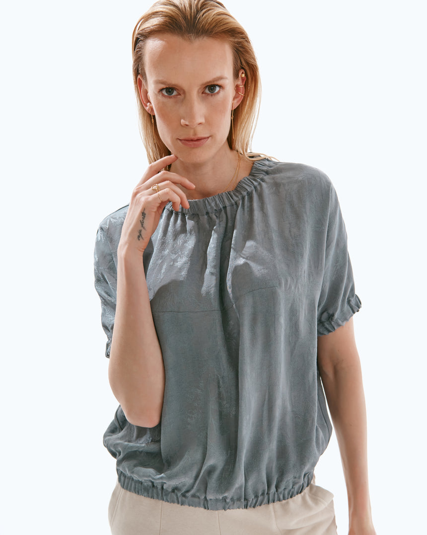 GOLD JACQUARD BLOUSE