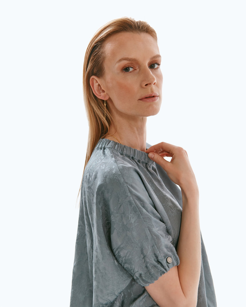 GREY JACQUARD BLOUSE