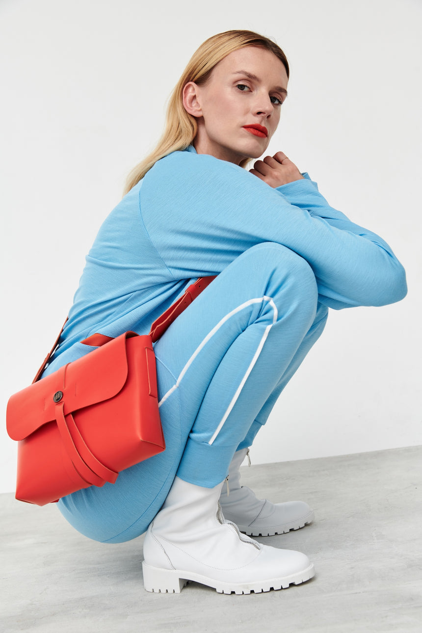 HEAVEN BLUE RAMIE CUT TROUSERS - LIMITED