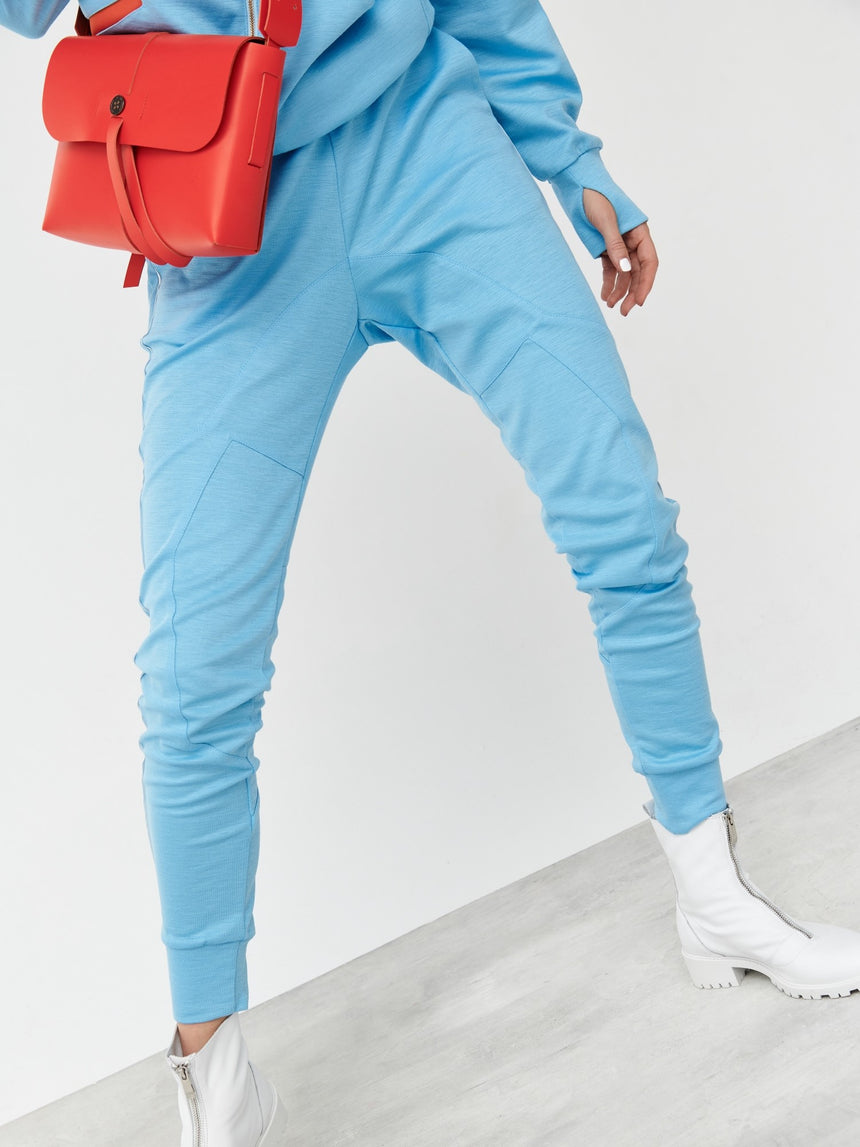 HEAVEN BLUE RAMIE CUT TROUSERS - LIMITED