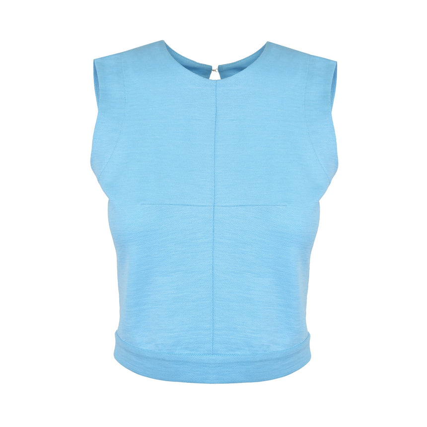 HEAVEN BLUE RAMIE TOP - LIMITED