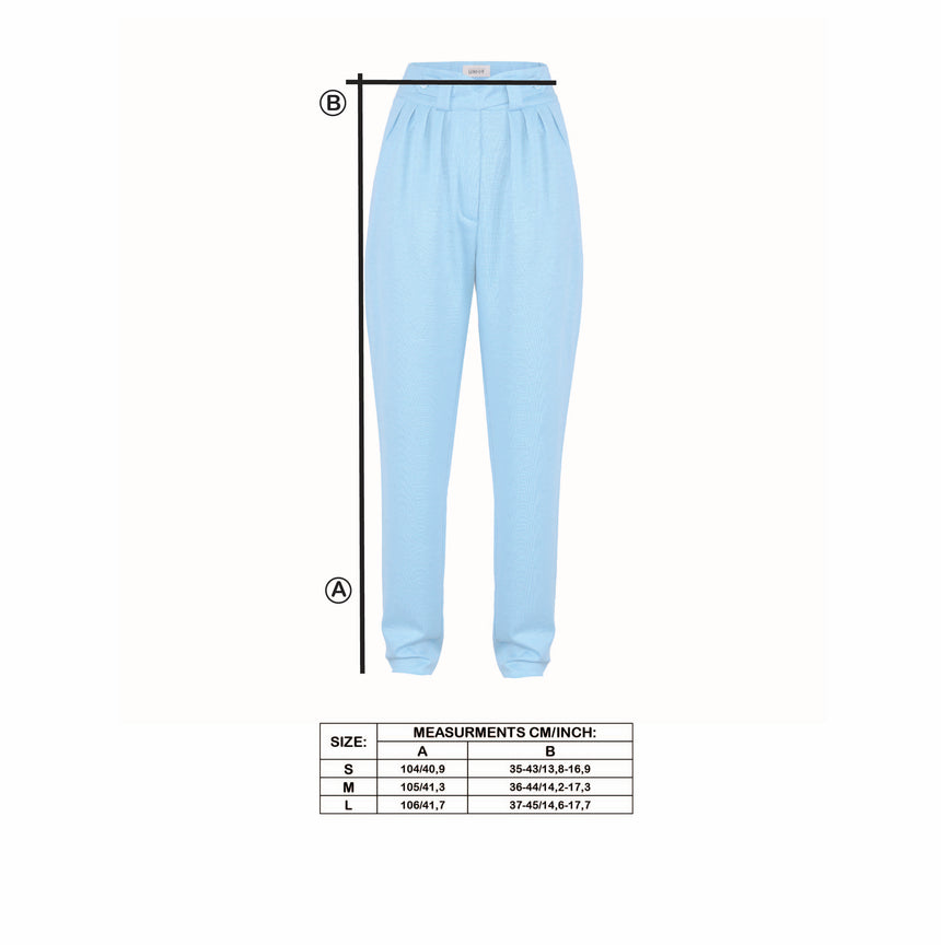 HEAVEN BLUE RAMIE PLEATED TROUSERS - LIMITED